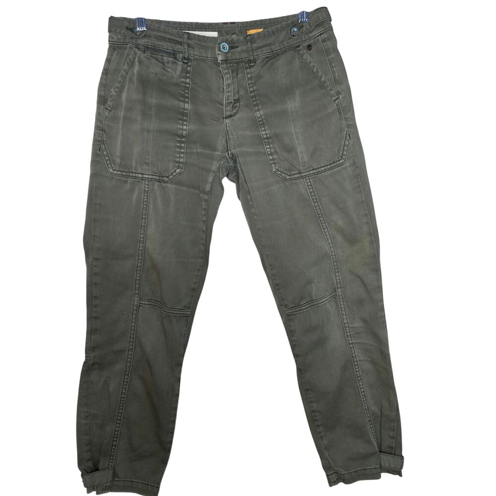 ​Anthropologie Pilcro The Hyphen Utility Cargo Pants Olive Green Sz 27 #Bohemian